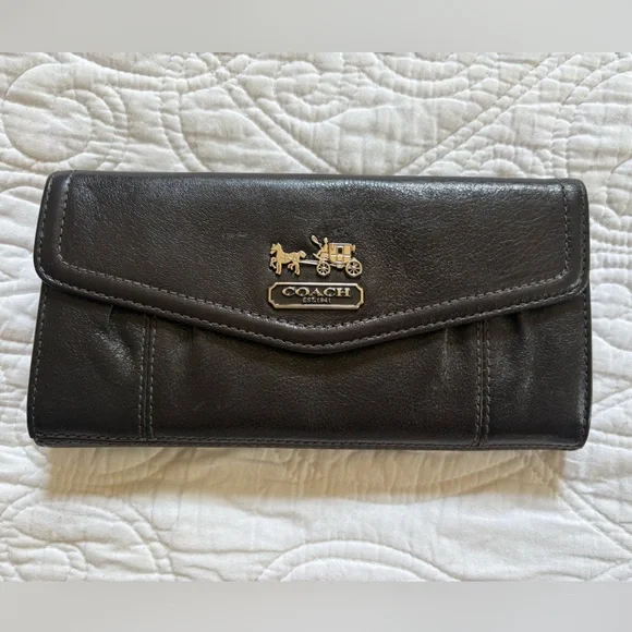 Coach Black Leather Clutch - Picture 1 of 4